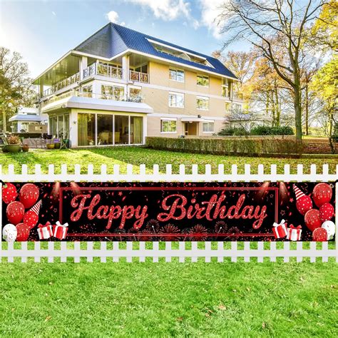 Amazon KatchOn Black And Red Happy Birthday Banner XtraLarge