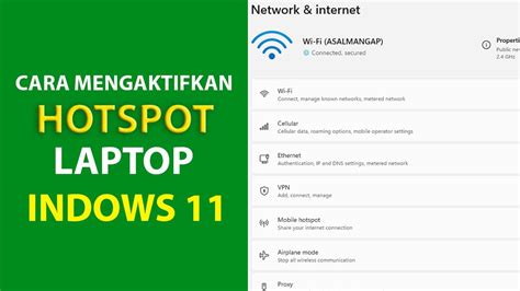 Cara Mengaktifkan Hotspot Di Laptop Windows Youtube