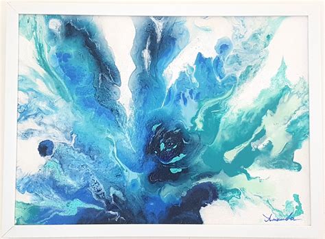 Water Abstract Painting Original Blue Water Splash Wall Art - Etsy