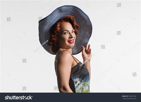Portrait Mature Woman Red Hair Hat Stock Photo Shutterstock