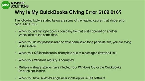 PPT An Effective Guide To Fix QuickBooks Error 6189 And 816