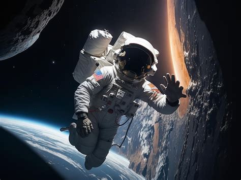 Premium AI Image Photo Astronaut Explores Outer Dark Space