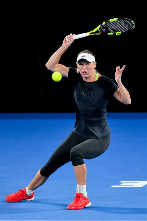 Caroline Wozniacki - Practises on Rod Laver Arena for the Australian
