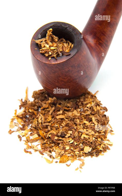 Tobacco-pipe with tobacco powder isolated Stock Photo - Alamy