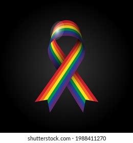 Lgbtq Community Pride Month Ribbon Rainbow Stock Vector (Royalty Free ...