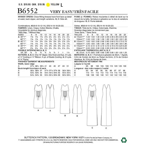 Butterick Sewing Pattern Misses Dress With Lace Front Detail