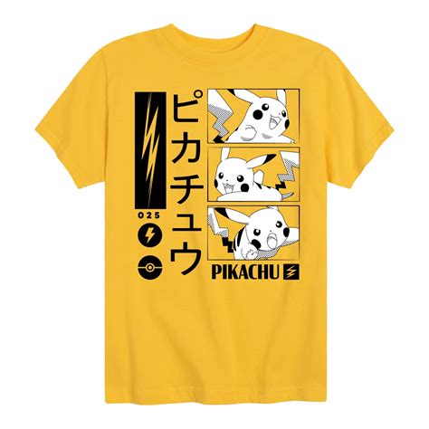 Pokémon Pikachu Manga Comic Style Lightning Youth Short Sleeve