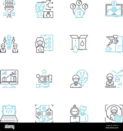 Conjunto de iconos lineales de coordinación de proyectos Planificación