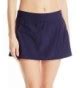 Women S Tummy Control Skort With Zipper Pocket Bikini Bottom Navy CH QF V