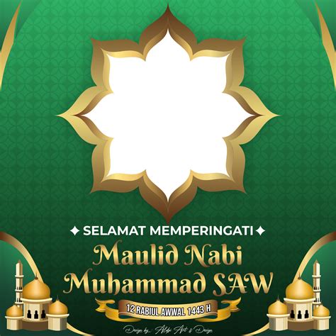 Desain Twibbon Maulid Nabi Muhammad Saw 1443 H Free Cdr Dan Png