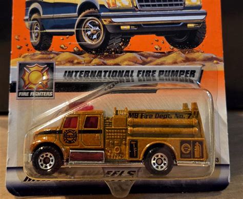 matchbox vintage international fire pumper fire truck nip brown