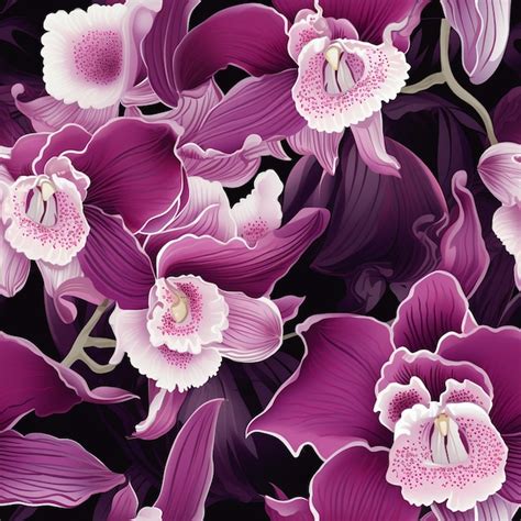 Premium Ai Image Lush Orchid Pattern For Wrapping Paper