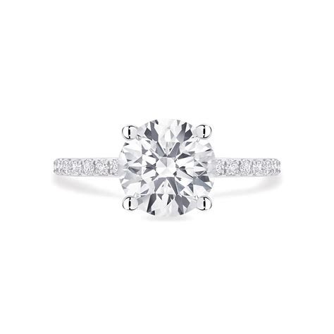 Diamond Solitaire Engagement Ring With Pavé Band Birks