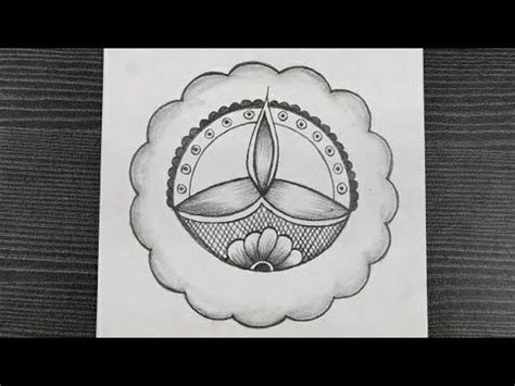 Simple Diya Drawing Step By Step || Diya Drawing For Diwali || Diya ...