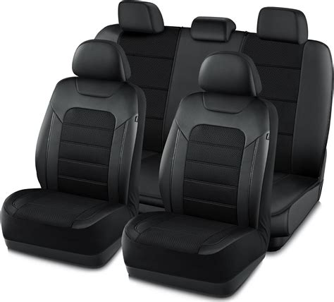 Pic Auto Fundas De Asiento De Coche De Piel Juego Completo De Malla De