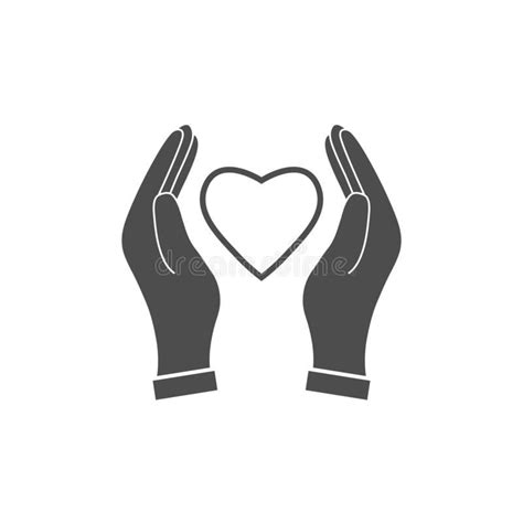 Hand Giving Love Symbol Hand Holding Heart Shape Vector Illustration