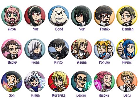 Pick Your Own Button Bundle Anime Pinback Buttons 110 Designs Etsy