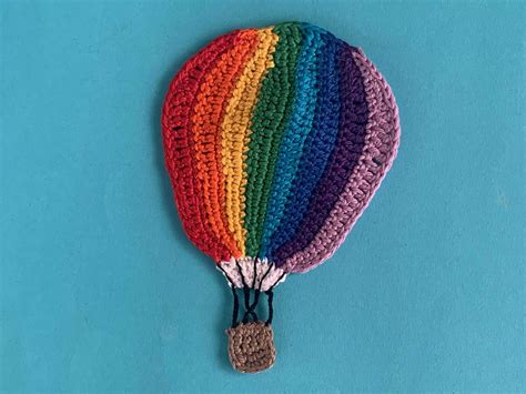 Finished Crochet Hot Air Balloon 2 Ply Light Background Landscape Kerri S Crochet