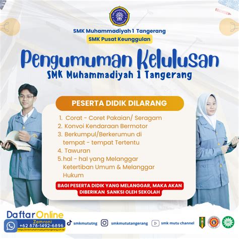 Informasi Pengumuman Kelulusan Siswa Kelas XII Semua Program Keahlian