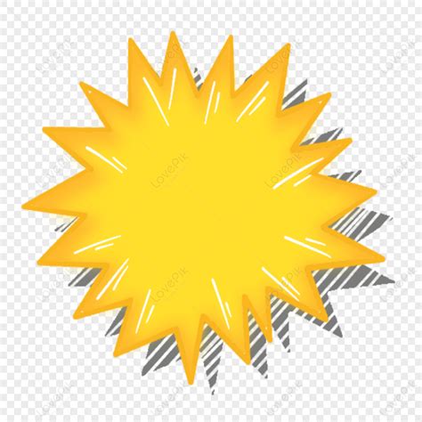 Cartoon Style Yellow Starburst Clipart Explosive Yellow Zigzag Shape