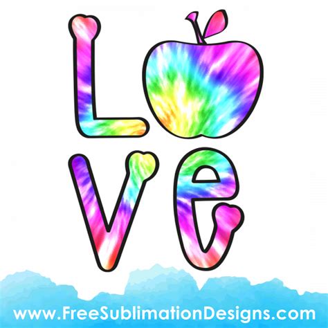 Free Sublimation Print Love Tie Dye Hippie Sublimation Print Png File