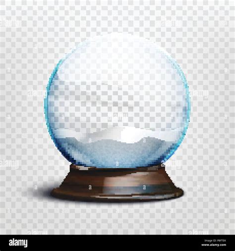 Stock Vector Illustration Realistic Empty Christmas Snow Globe Isolated