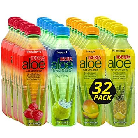 Iberia Aloe Vera Drink With Pure Aloe Pulp Variety Pack Of X