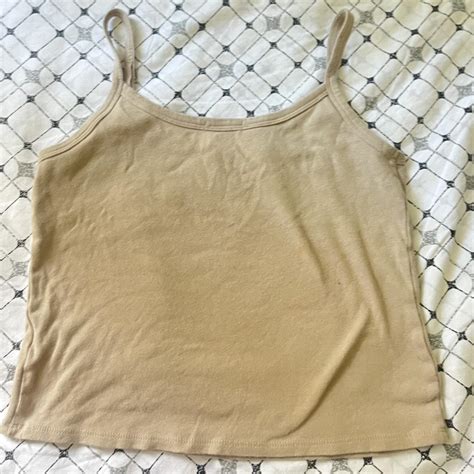 Cute Nude Cami Crop Top Size M Coquette Cute Depop