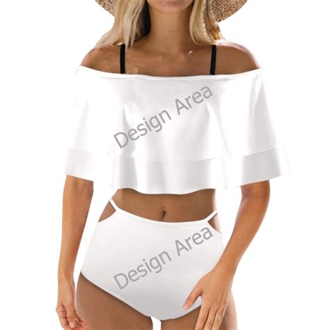 Women S Ruffle Off Shoulder Bikini Swimsuit Model S