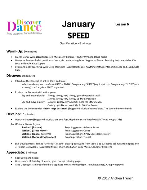 January Discoverdance Lesson Plan Amysimkins Page Flip Pdf