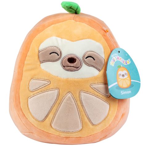 Buy Squishmallows 8" Simon The Orange Sloth Plush - Officially Licensed