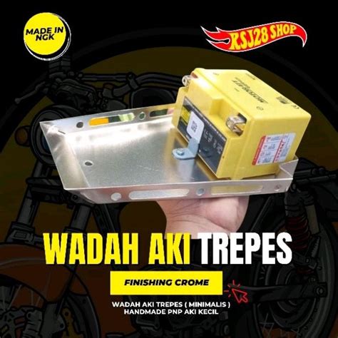 Jual Pangkon Wadah Aki Trepes Minimalis Chrome Pnp Aki Supra Kharisma