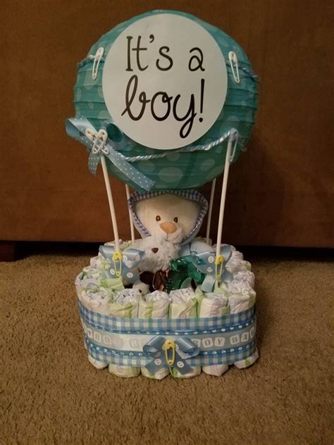 Hot Air Balloon Diaper Cake Baby Diaper Cake Baby Shower Etsy