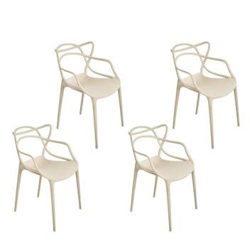 Kit Cadeiras Allegra Ana Maria Masters Jantar Cozinha Jardim Empilh Vel Nude Ecommbraz