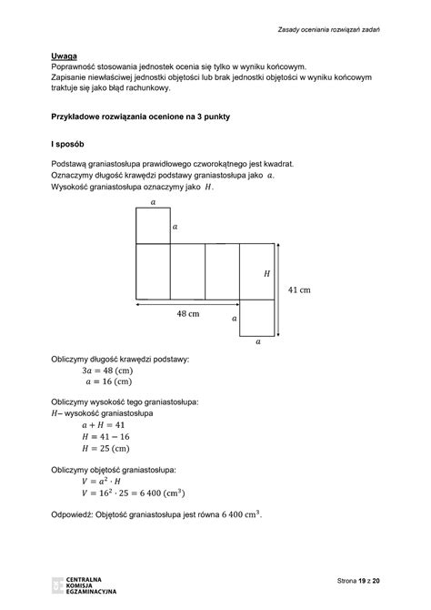 Galeria Zasady Oceniania Odpowiedzi Matematyka Egzamin