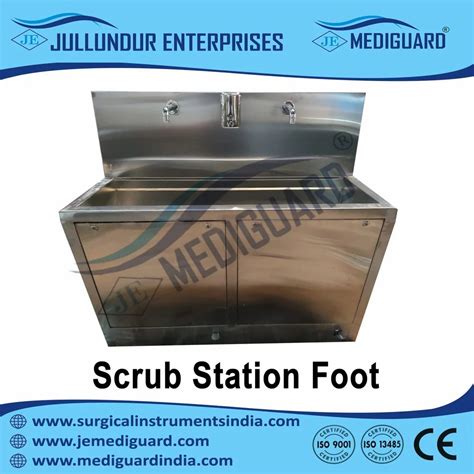 Mediguard Silver Scrub Station Foot Scrub Station Foot Tap Size