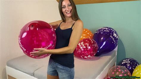 Girlfriend Popping Your Q16 And Q24 Happy Birthday Balloons