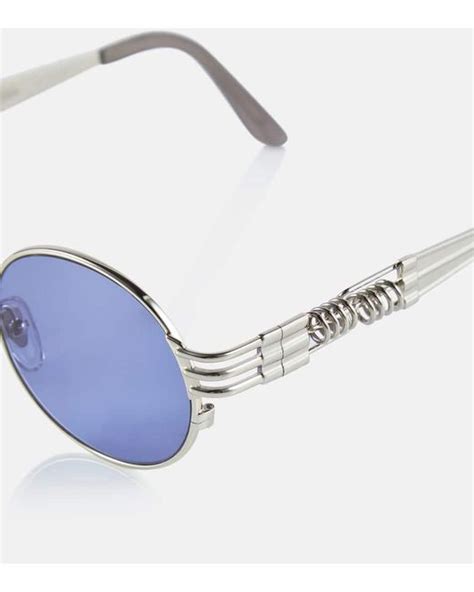 Jean Paul Gaultier X Karim Benzema Round Sunglasses In Blue Lyst