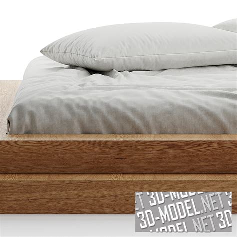 3D модель – Постельное белье на деревянном подиуме