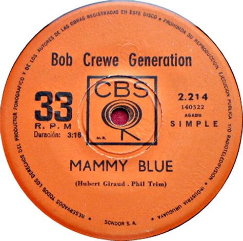 BOB CREWE GENERATION MAMMY BLUE 7 URUGUAY EBay