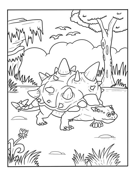 Dinosaurs Coloring Sheet Free Printable Euoplocephalus Coloring Pages