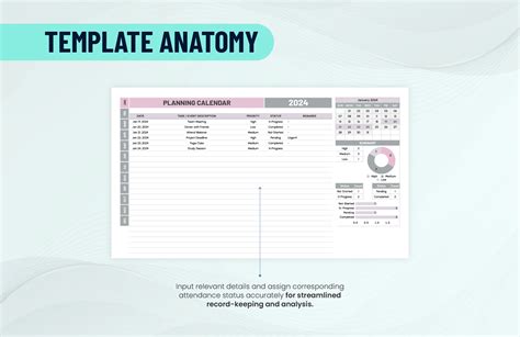 Planning Calendar Template in Excel, Google Sheets - Download ...