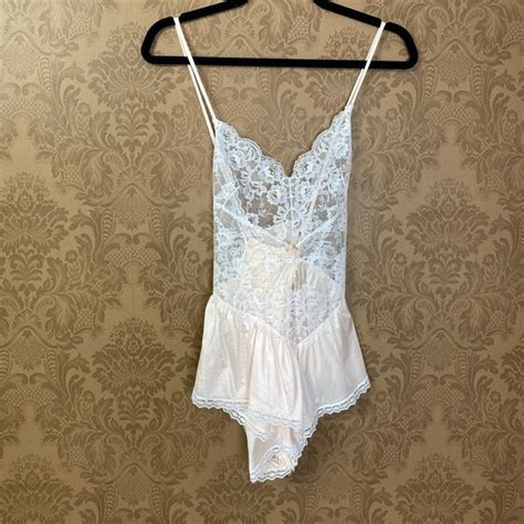 Vintage Intimates Sleepwear Vintage S Lace Underwire Teddy Mini Glammy Lingerie Nightgown