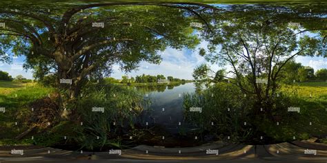 360° View Of Summer Landscape With Field And Lake Alamy