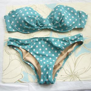 J Crew Swim J Crew Blue White Polka Dot Bikini Set Size Poshmark
