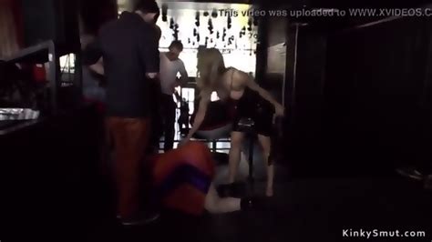 Big Ass Slave Pisses And Anal Banged In Public Bar