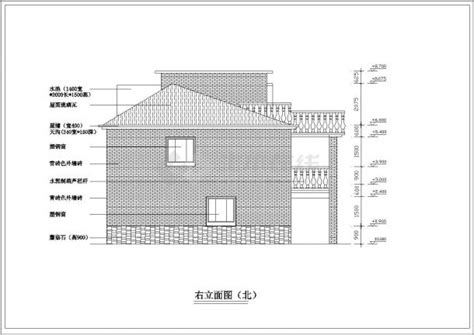 某中式多层农村住宅旧房改造设计方案cad图住宅小区土木在线