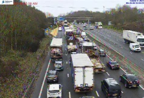 M25 Severe Delays On Major London Motorway After Two Lorry Smash In