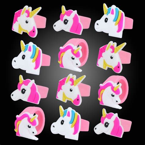 Kids Unicorn Party Rings 12 Pack