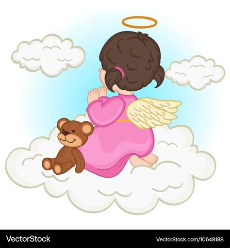 Angel Baby Girl On Cloud Royalty Free Vector Image